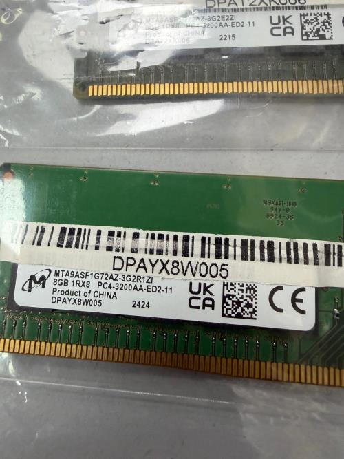 MICRON 8GB 3200MHZ DDR4 ECC UDIMM SERVER RAM MTA9ASF1G72AZ-3G2 T40 T140 T150 ECC RAM